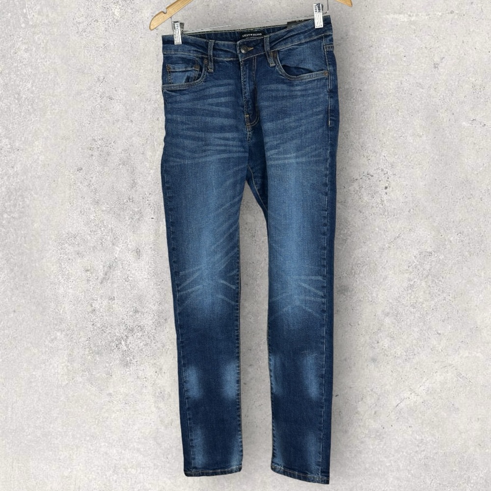 NWT Lucky Brand Athletic Slim Jeans Mens Size 29 x 32‎ From 2023 Blue Denim Zip